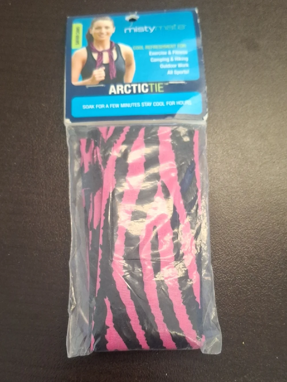 MistyMate Arctic Tie Cooling Scarf - Pink & Black Zebra - NWT